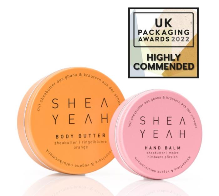 Roberts Metal Packaging and Shea Yeah aluminium metal jars received the Highly Commended Award in the Metal Pack of the Year